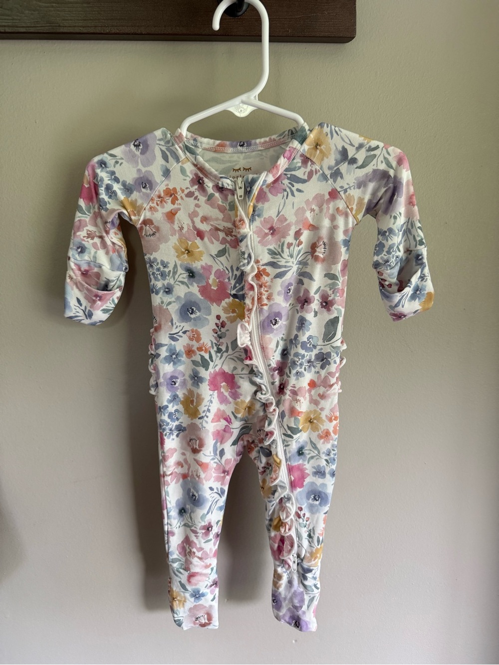 Little Sleepies Newborn Floral Ruffle Zippy